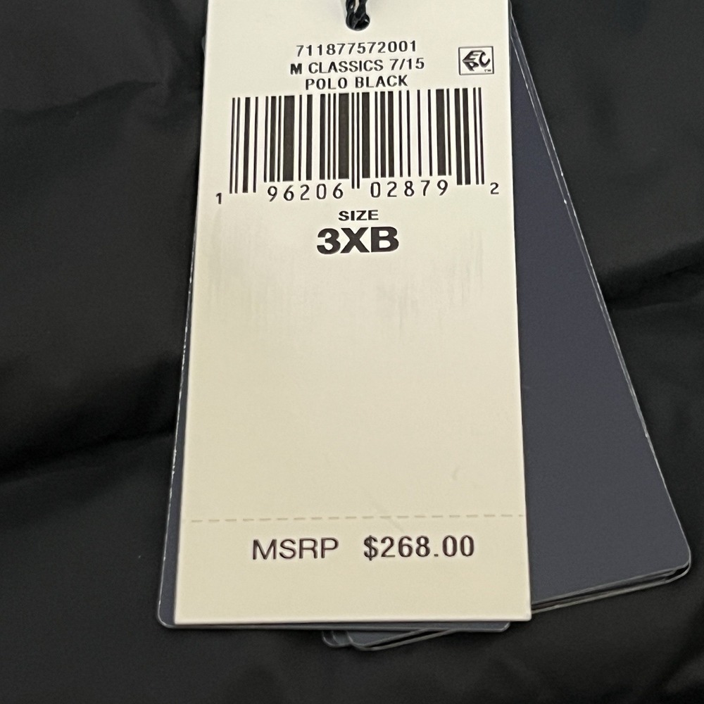 Polo Ralph Lauren Performance Full Zip Puffer Jacket Black Logo Mens 3XB New - Picture 14 of 15